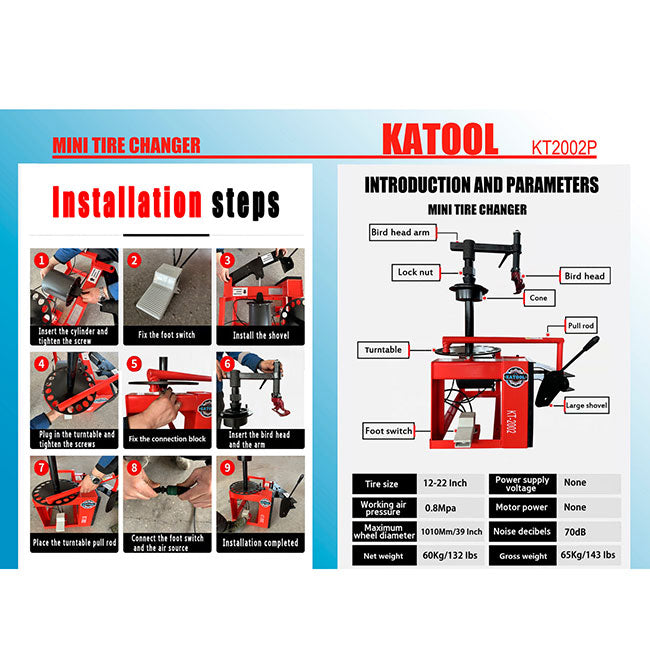 KATOOL KT-2002 Manual Tire Changer