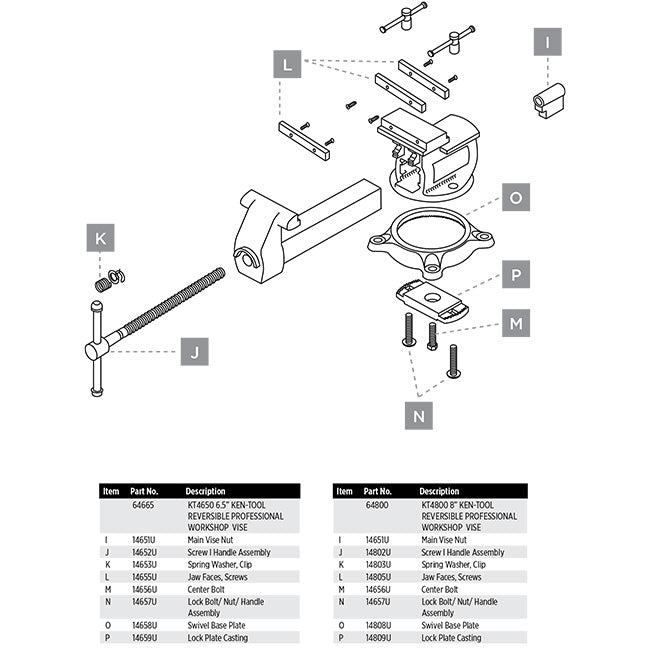 Ken-Tool 14657U Lock Bolt Nut Handle Assembly