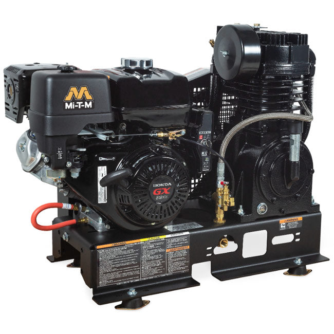 Mi-T-M Mi-T-M ABS-13H-B - Base-Mount Two Stage Gasoline Air Compressor | Tire Equipment Supply