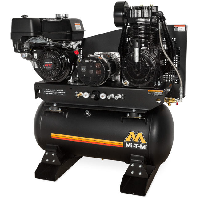 Mi-T-M Mi-T-M AG2-SH13-30ME - 30-Gallon Two Stage Gasoline Combination Air Compressor / Generator | Tire Equipment Supply