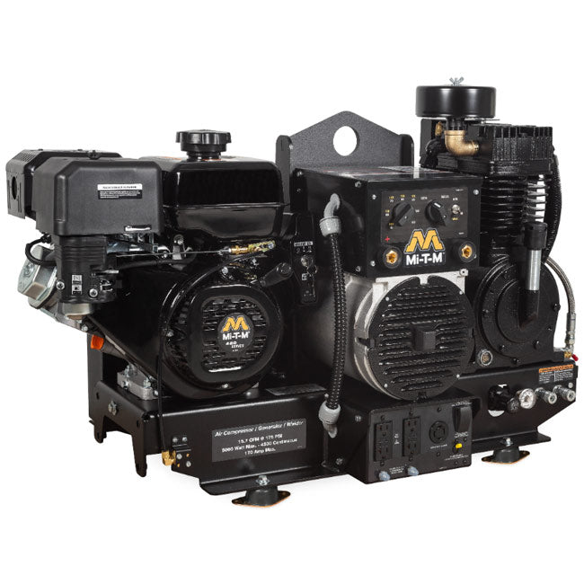 Mi-T-M Mi-T-M AGW-SM14-B - Two Stage Gasoline Base-Mount Air Compressor / Generator / Welder | Tire Equipment Supply