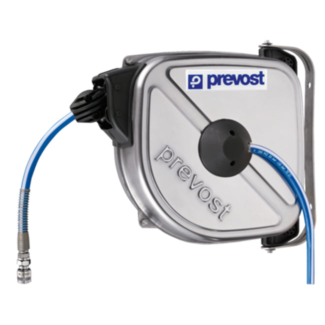 Prevost Water Closed Hose Reels - DRF/I Series - 304 Stainless Steel - Polyurethane Hose Ether Base