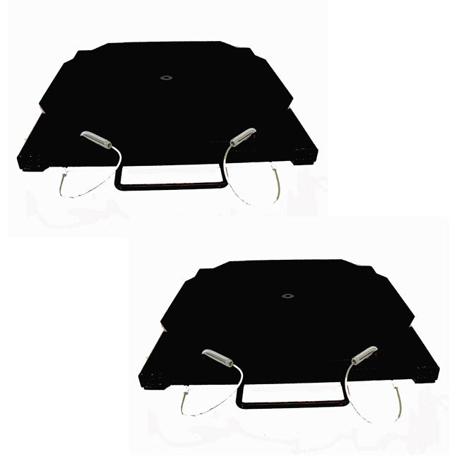 QSP 25-501 Pair of Wheel Alignment Carbon Steel Turnplates Black with handles - 25-501
