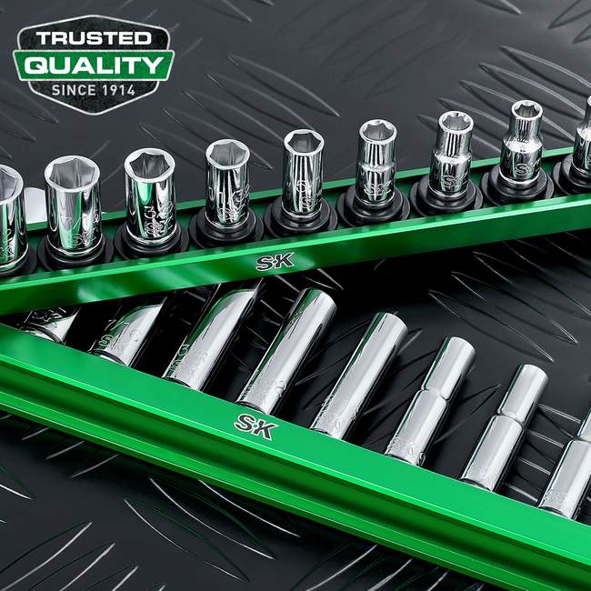 SK Tools - 1/4 in.- Drive, 11 Piece, 6 Point, Deep, SAE Chrome Socket Set