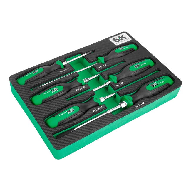 SK Tools - 6 Piece Dual-Material Magnetic Combination Screwdriver Set