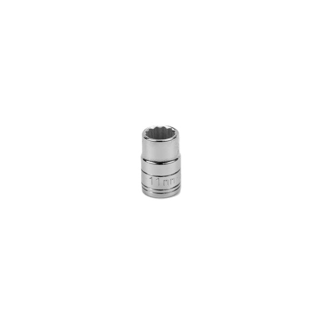SK Tools - 11 mm 3/8 in.- Drive 12 Point Metric Standard Chrome Socket