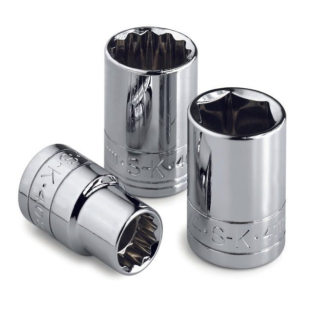 SK Tools - 13 mm 3/8 in.- Drive 12 Point Metric Standard Chrome Socket