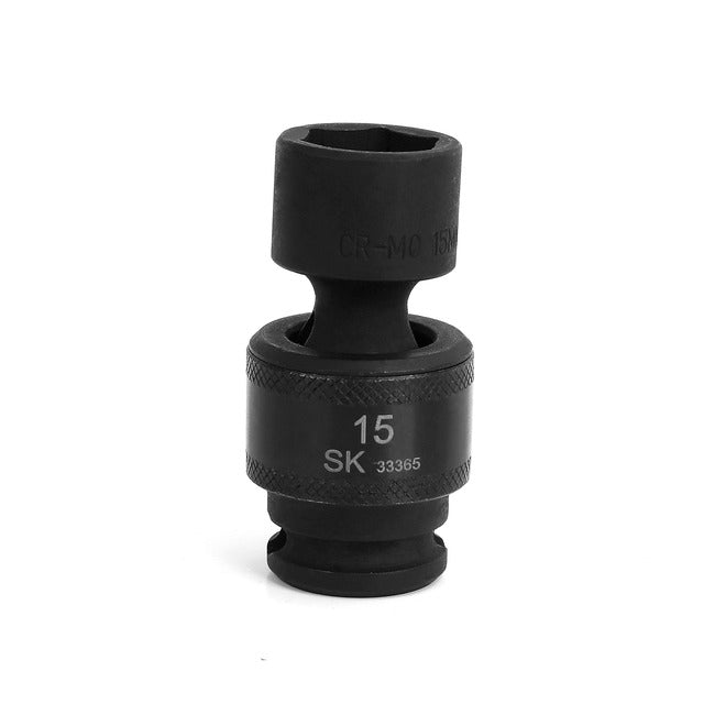 SK Tools - 15 mm 3/8 in.- Drive 6 Point Swivel Metric Impact Socket
