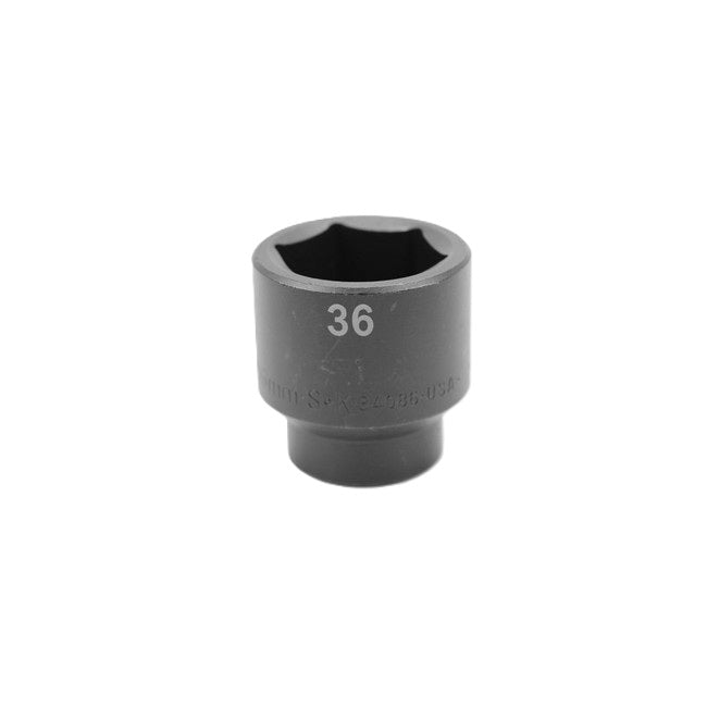 SK Tools - 36 mm 1/2 in.- Drive 6 Point Standard Metric Impact Socket