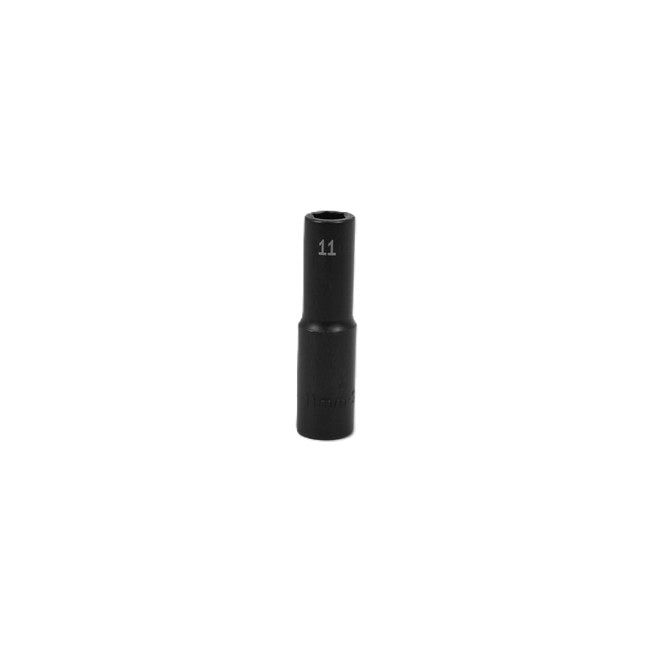 SK Tools - 11 mm 1/2 in.- Drive 6 Point Deep Metric Impact Socket