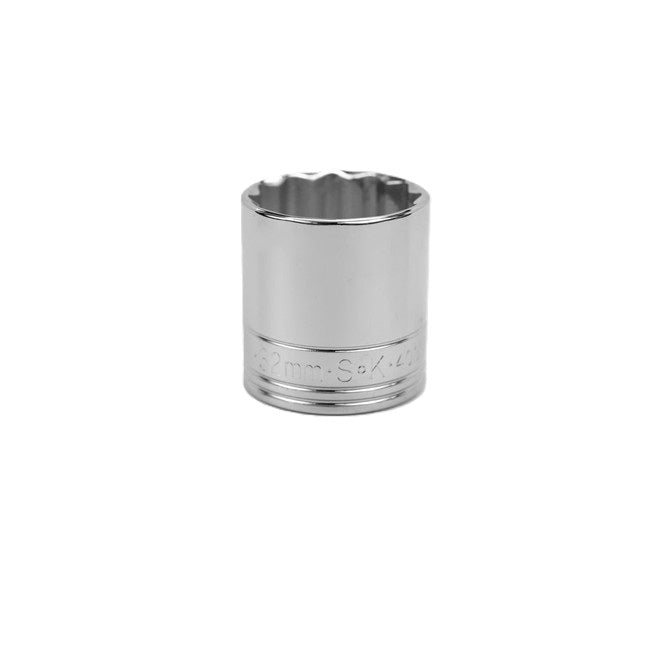 SK Tools - 32 mm 1/2 in.- Drive 12 Point Metric Standard Chrome Socket