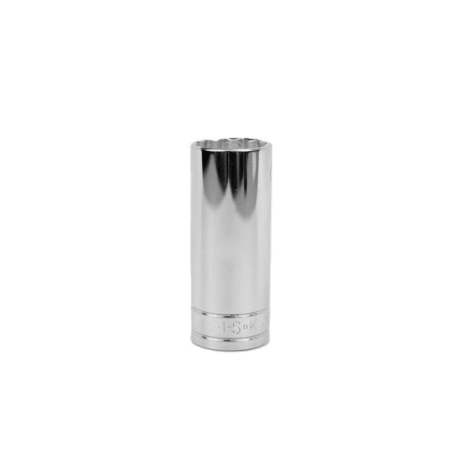 SK Tools - 1 in.- 1/2 in.- Drive 12 Point Fractional Deep Chrome Socket