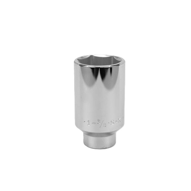 SK Tools - 1-3/8 in.- 1/2 in.- Drive 6 Point Fractional Deep Chrome Socket