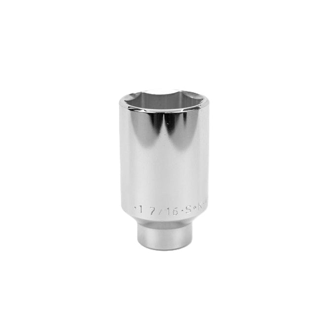 SK Tools - 1-7/16 in.- 1/2 in.- Drive 6 Point Fractional Deep Chrome Socket