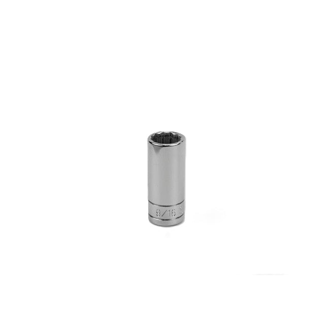 SK Tools - 9/16 in.- 3/8 in.- Drive 12 Point Fractional Deep Chrome Socket