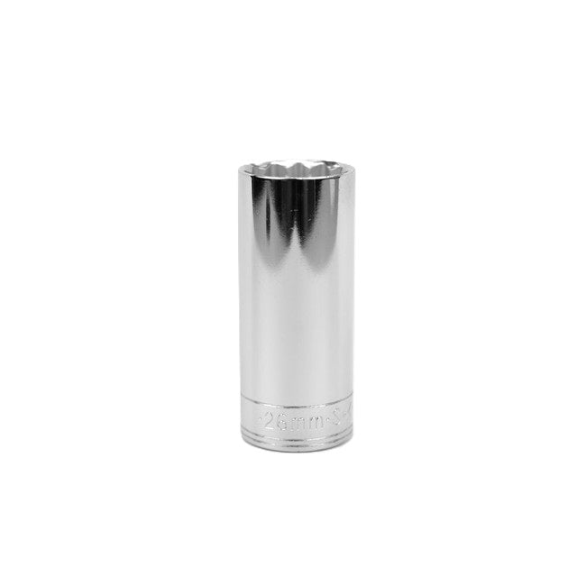 SK Tools - 26 mm 1/2 in.- Drive 12 Point Metric Deep Chrome Socket