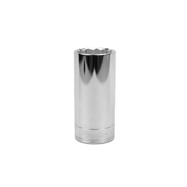 SK Tools - 28 mm 1/2 in.- Drive 12 Point Metric Deep Chrome Socket