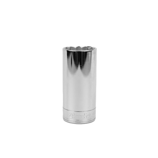 SK Tools - 29 mm 1/2 in.- Drive 12 Point Metric Deep Chrome Socket