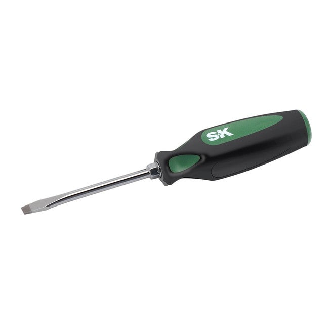 SK Tools - 1/4 in.- x 4 in.- Keystone CushionGrip Slotted Screwdriver