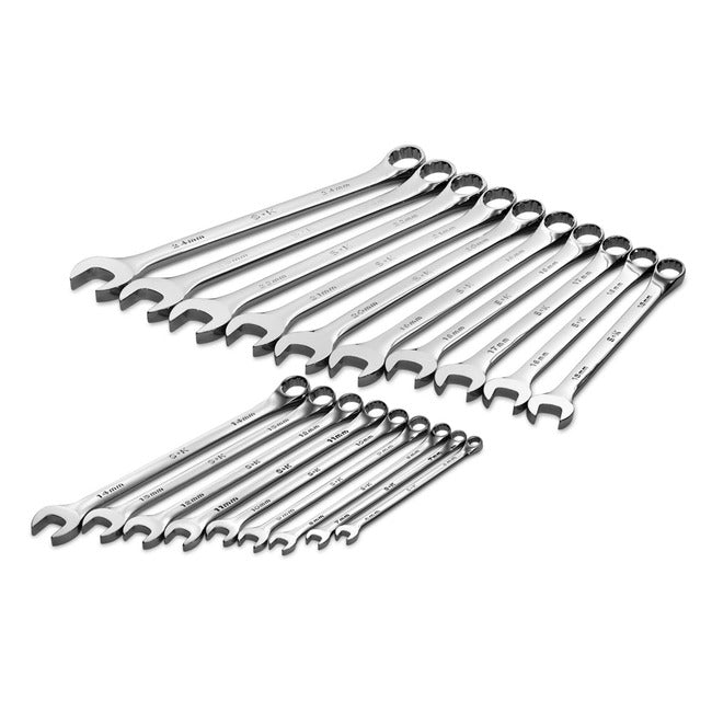 SK Tools - 19 Piece 12 Point Metric Long Combination Chrome Wrench Set