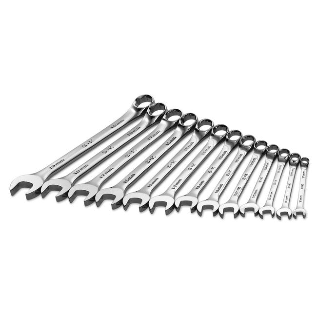 SK Tools - 13 Piece 6 Point Metric Regular Combination Chrome Wrench Set