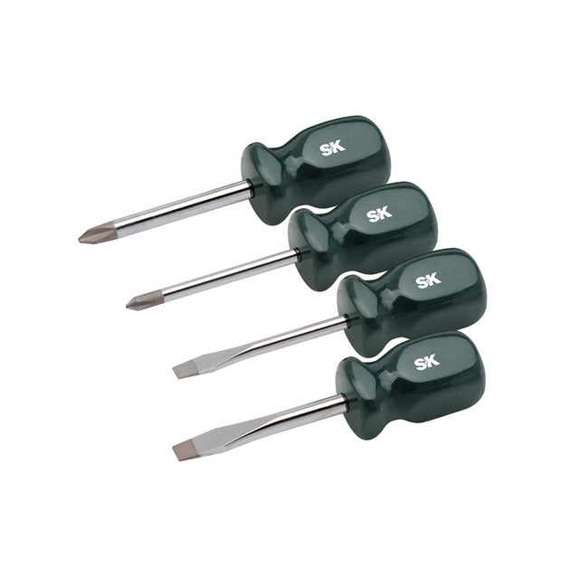 SK Tools - 4 Piece SureGrip Short Screwdriver Set