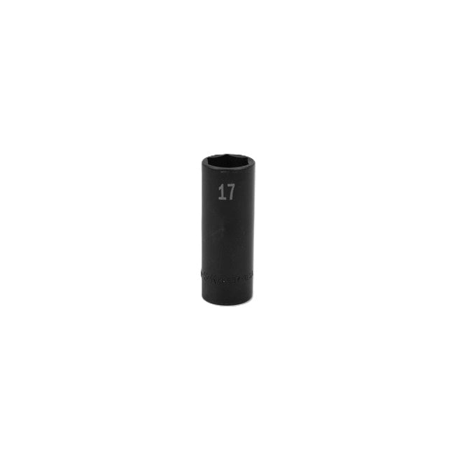 SK Tools - 17 mm 3/8 in.- Drive 6 Point Deep Metric Impact Socket