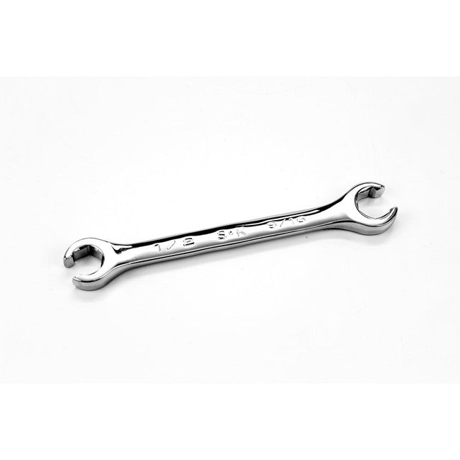 SK Tools - 1/2 in.- x 9/16 in.- Fractional Regular Flare Nut Chrome Wrench
