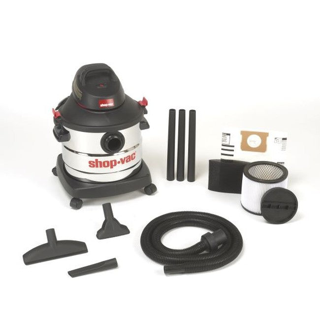 Shop-Vac 5989405 8 Gallon 6.0 Peak HP Stainless Steel Wet/Dry Vacuum