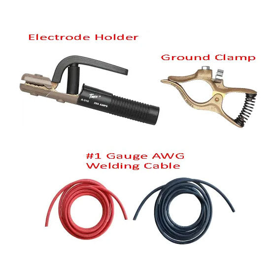Welding Combo Kit with Electrode Holder, Ground Clamp and Welding Cable