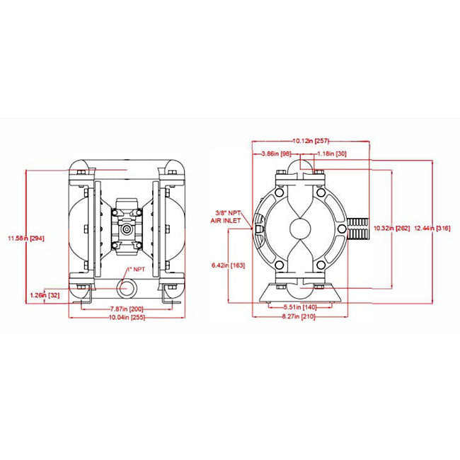 Zeeline ZE1640AS 1 inch Double Diaphragm Pump | Tire Equipment Supply