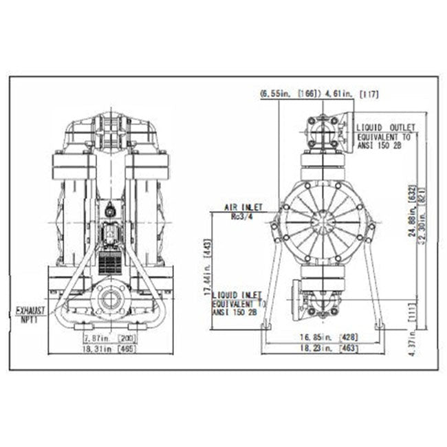 Zeeline ZE32164PS 2 inch Polypropylene Diaphragm Pump | Tire Equipment Supply
