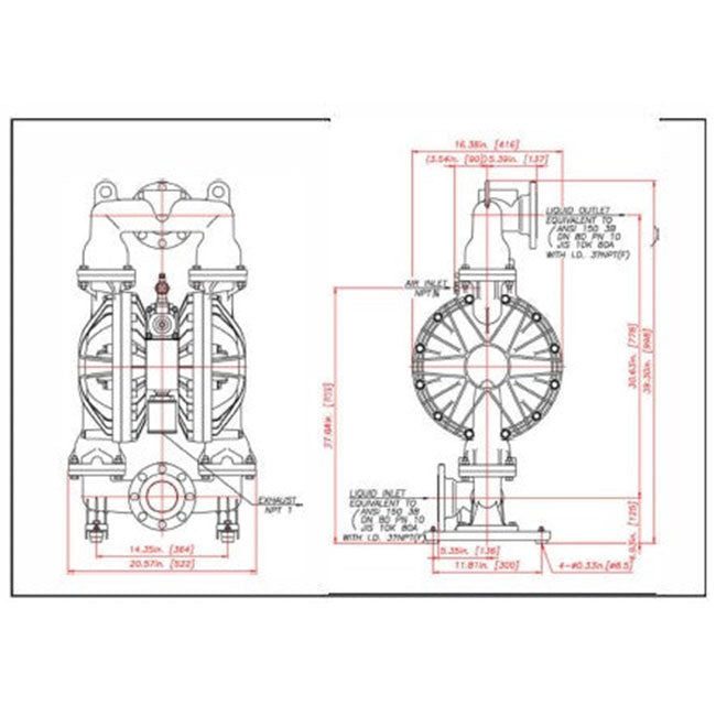 Zeeline ZE64215AB 3 inch Aluminum Diaphragm Pump | Tire Equipment Supply