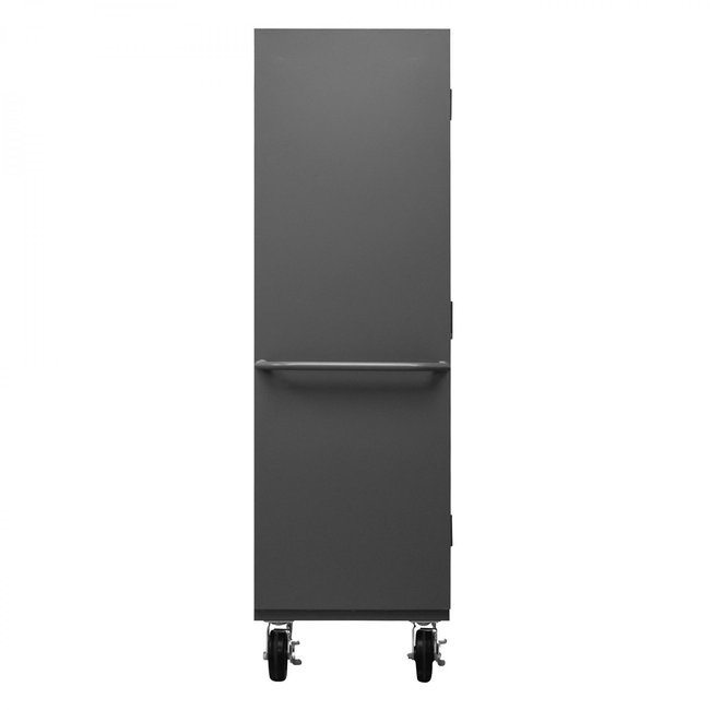 DURHAM MFG 2502M-BLP-42-1795 Mobile Cabinet, 42 Red Bins