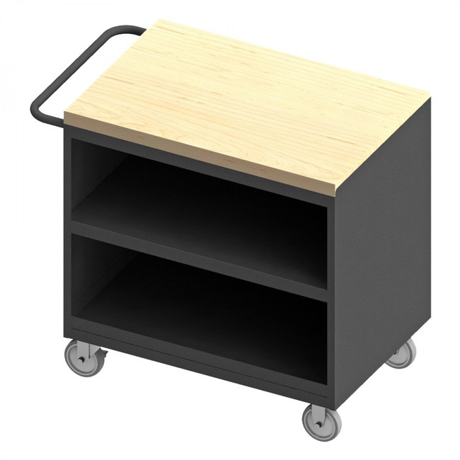 DURHAM MFG 3111-MT-95 Mobile Bench Cabinet, Maple Top, No Door