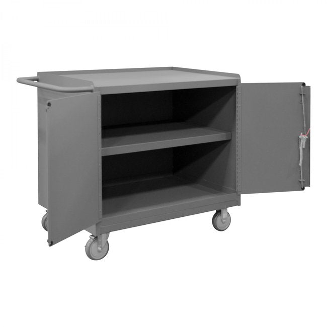 DURHAM MFG 3113-95 Mobile Bench Cabinet, 1 Shelf, 2 Doors