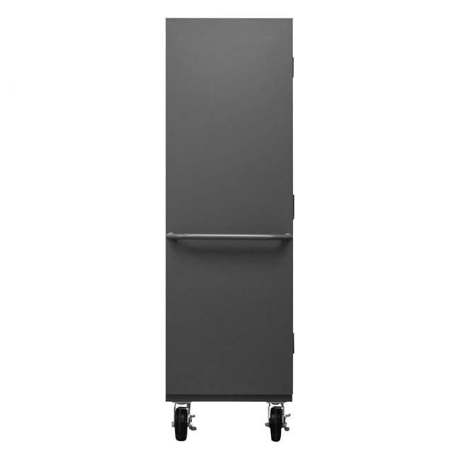 DURHAM MFG 3502M-BLP-18-2S-5295 Mobile Cabinet, 2 Shelves, 18 Blue Bins