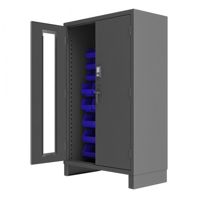 DURHAM MFG 3703CXC-42B-5295 Access Control Cabinet, 42 Blue Bins