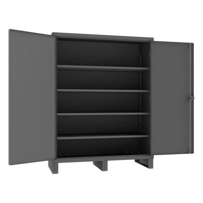 DURHAM MFG 3704-4S-95 Ventilated Cabinet, 4 Shelves, Black