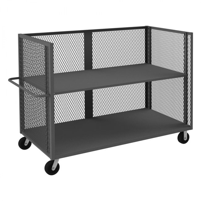 DURHAM MFG 3ST-EX3672-1AS-95 3 Sided Mesh Truck, 1 Adjustable Shelf