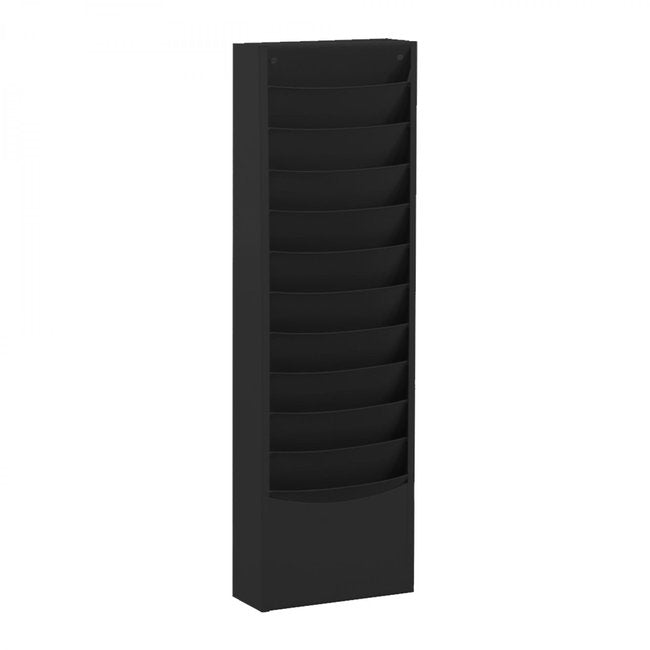 DURHAM MFG 402-08 Literature Rack, 11 Pockets, Black