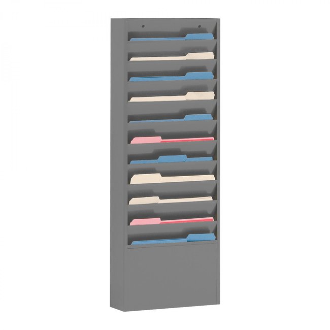 DURHAM MFG 405-95 Literature Rack, 11 Large Pockets, Gray