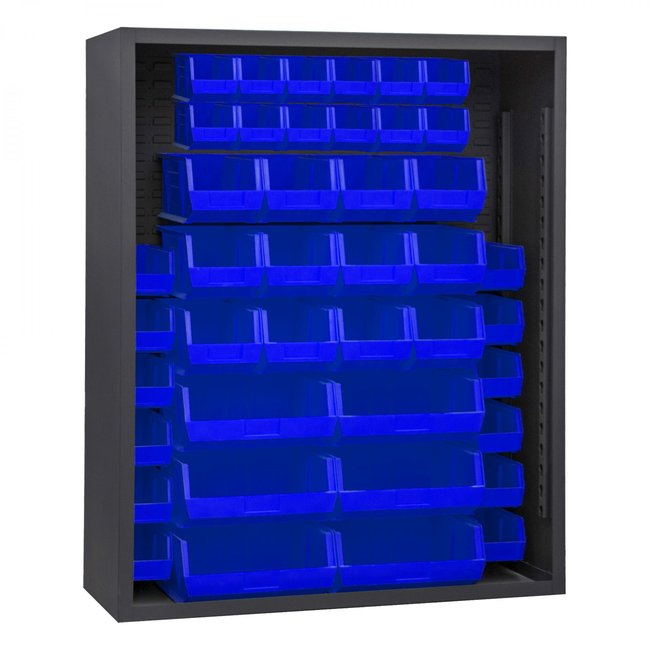 DURHAM MFG 5007-42-5295 Enclosed Shelving, 42 Blue Bins