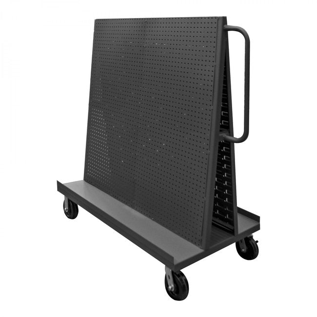 DURHAM MFG AF-3048-PBLP-95 A-Frame Truck, Louvered, Pegboard, Gray