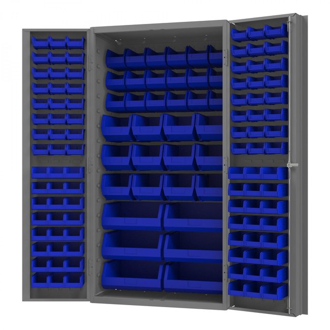 DURHAM MFG DC-BDLP-132-5295 Cabinet, 132 Blue Bins