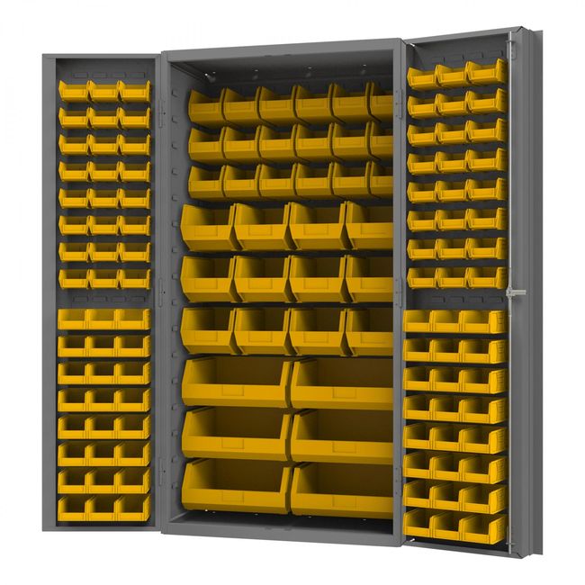 DURHAM MFG DC-BDLP-132-95 Cabinet, 132 Yellow Bins