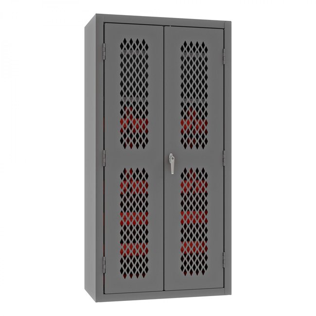 DURHAM MFG EMDC-361872-18B-2S-1795 Ventilated Cabinet, 2 Shelves, 18 Bins