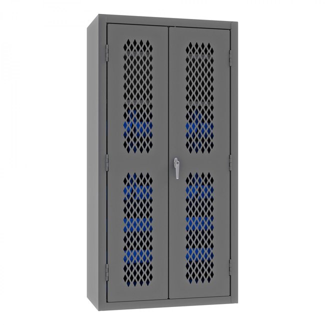 DURHAM MFG EMDC-361872-18B-2S-5295 Ventilated Cabinet, 2 Shelves, 18 Bins