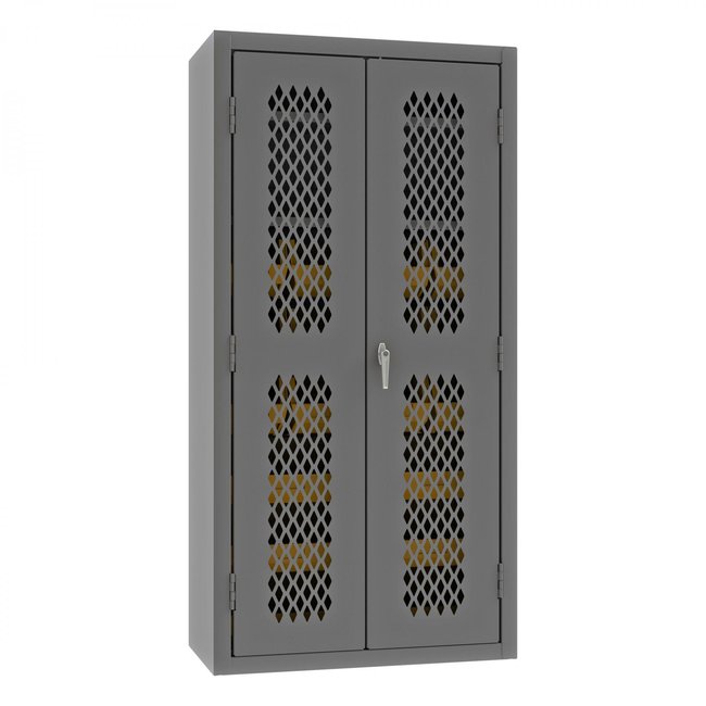 DURHAM MFG EMDC-361872-18B-2S-95 Ventilated Cabinet, 2 Shelves, 18 Bins