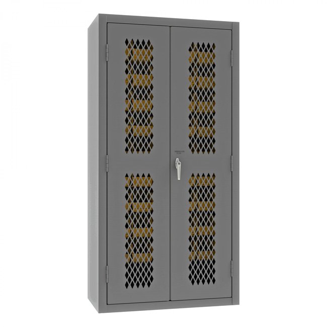 DURHAM MFG EMDC361845B95 Ventilated Cabinet, 45 Yellow Bins